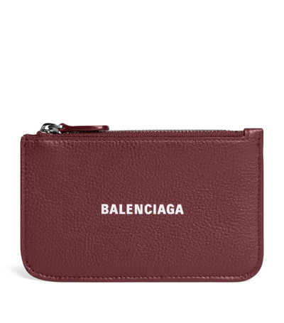 Balenciaga Burgundy Long Card Holder In 6091 Brick Red/l