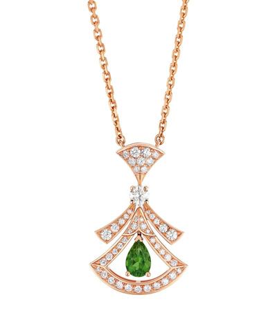 Bvlgari Rose Gold, Diamond And Green Tourmaline Divas' Dream Necklace