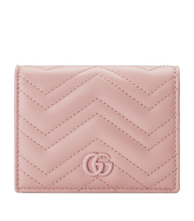 Gucci Leather Marmont Gg Wallet In Pink
