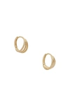 STONE AND STRAND GOLD TRIO HOOP EARRINGS