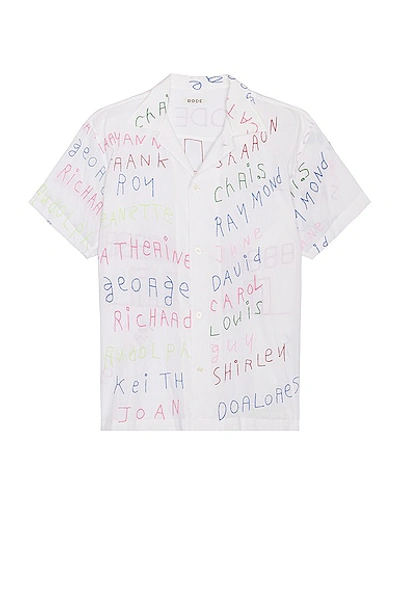 Bode Familial Hall Short Sleeve Shirt In White