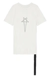 Rick Owens Drkshdw Graphic Print Oversized Crewneck T-shirt In Milk & Black