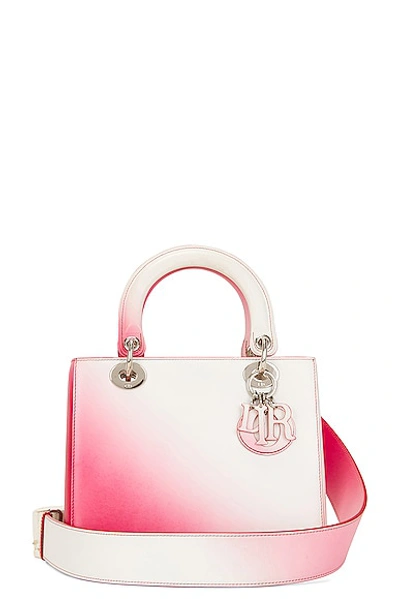 Dior Lady Handbag In Red Ombre