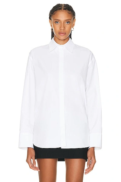 Valentino Poplin Shirt In Bianco Ottico