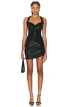 Norma Kamali Cayla Side Drape Pickleball Dress In Black