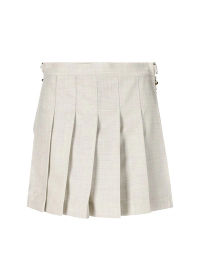 Fendi High Waist Pleated Shorts In Penelope-cream