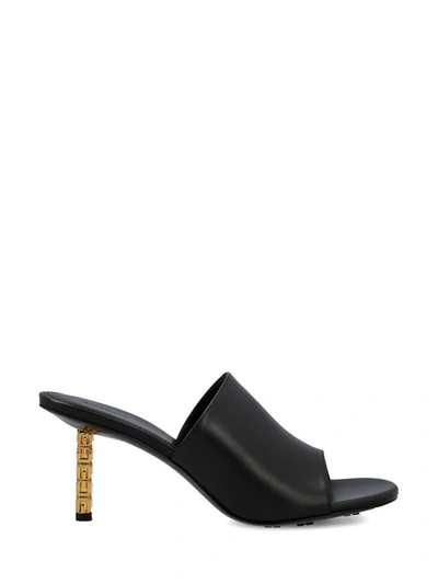Givenchy G Cube Leather Mule Sandals In Black