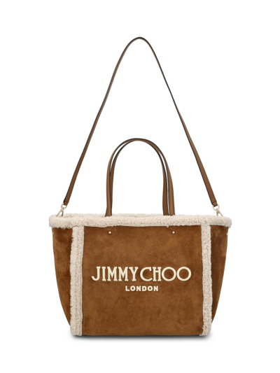 Jimmy Choo Handbags In Khaki Brown/natural/ecru/light