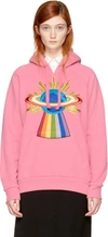 GUCCI Pink Oversized Embroidered Saturn Hoodie