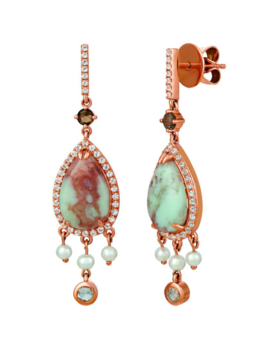 LE VIAN LE VIAN AQUAPRASE TURQUOISE 14K ROSE GOLD 6.19 CT. TW. AQUAPRASE TURQUOISE EARRINGS