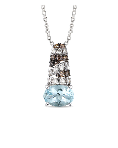 LE VIAN LE VIAN SEA BLUE AQUAMARINE 14K 0.79 CT. TW. DIAMOND & AQUAMARINE PENDANT