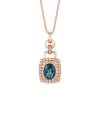 Le Vian Deep Sea Blue Topaz 14k Rose Gold 2.04 Ct. Tw. Diamond & London Blue Topaz Pendant
