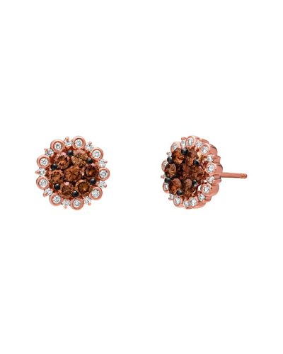 LE VIAN LE VIAN CHOCOLATE CLUSTER 14K ROSE GOLD 1.43 CT. TW. DIAMOND EARRINGS