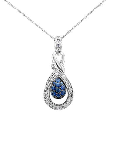 LE VIAN LE VIAN BLUEBERRY SAPPHIRE 14K 0.48 CT. TW. DIAMOND & SAPPHIRE PENDANT