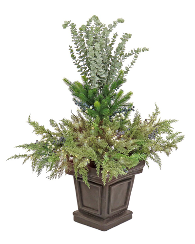 National Tree Company 48in Cedar & Evergreen Porch Bush With Led Lights In Green
