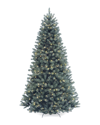 National Tree Company 7ft North Valley Blue Spruce Tree With Clear Lights In Blue