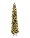 National Tree Company 7.5ft Carolina Pine Slim Tree With Clear Lights In Green