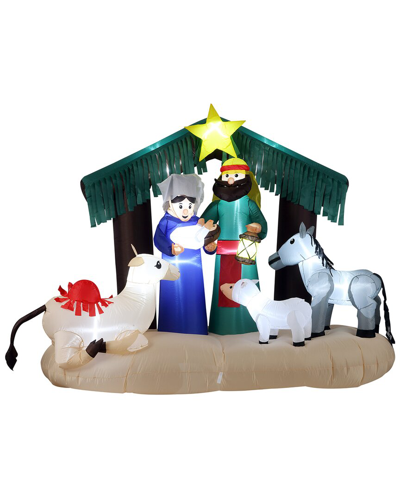 National Tree Company 6.5ft Inflatable Nativity Scene In Green