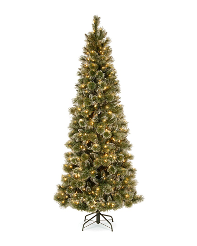 NATIONAL TREE COMPANY NATIONAL TREE COMPANY 6.5FT GLITTERY BRISTLE SLIM PINE TREE WITH LED LIGHTS