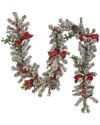NATIONAL TREE COMPANY NATIONAL TREE COMPANY 9FT GENERAL STORE SNOWY GARLAND WITH LED LIGHTS & BOWS