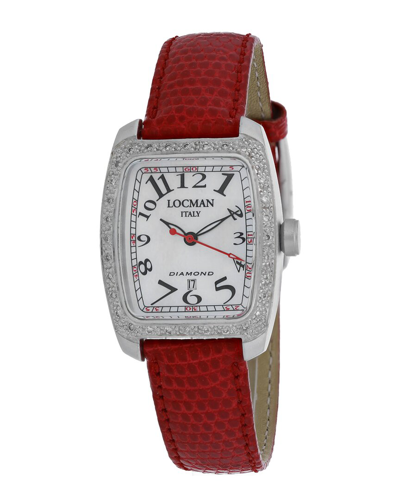Locman Women's Diamond Watch In Red