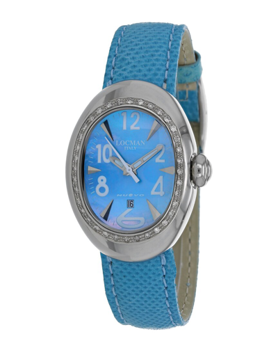 Locman Nuovo Quartz Ladies Watch 028mopskd/sk In Blue / Mop / Mother Of Pearl