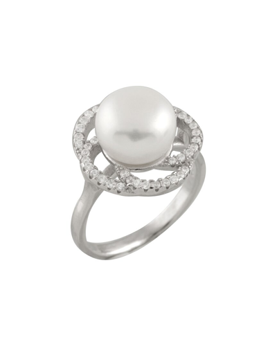 Splendid Pearls Silver 10-10.5mm Pearl Ring