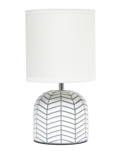 Lalia Home Laila Home 10.43 Petite Contemporary Webbed Waves Base Bedside Table Desk Lamp In White