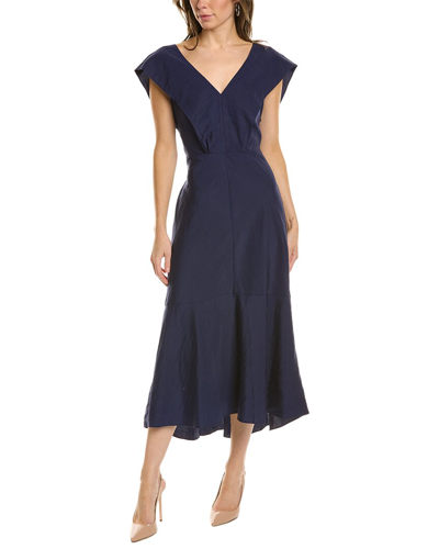 Vince Flutter Dress In Blue