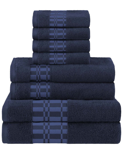 Superior Larissa Cotton 8pc Assorted Towel Set With Geometric Embroidered  Border