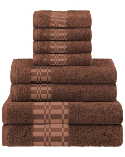 Superior Larissa Cotton 8pc Assorted Towel Set With Geometric Embroidered  Border