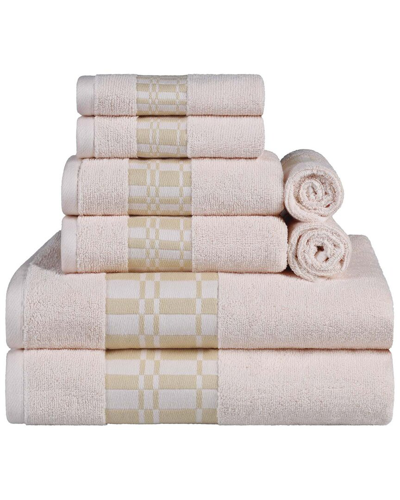 Superior Larissa Cotton 8pc Assorted Towel Set With Geometric Embroidered  Border