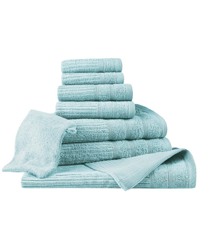 Superior Egyptian Cotton Highly Absorbent Luxury Assorted 8pc Bathroom Towel  Set In Aqua