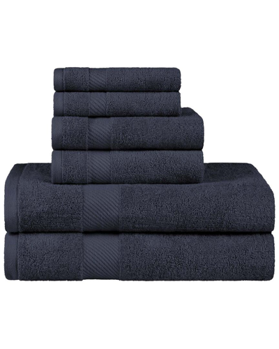 Superior Solid Egyptian Cotton 6pc Fast-drying Absorbent Towel Set