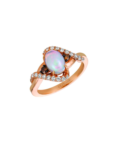 Le Vian Neapolitan Opal 14k Rose Gold 0.98 Ct. Tw. Diamond & Opal Half-eternity Ring