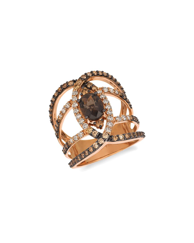 Le Vian Chocolate Quartz 14k Rose Gold 2.48 Ct. Tw. Diamond & Smoky Quartz Half-eternity Ring