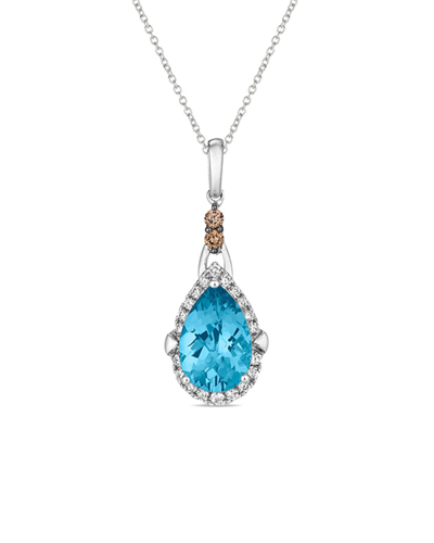 Le Vian Blue Topaz 14k 3.17 Ct. Tw. Diamond & Blue Topaz Pendant