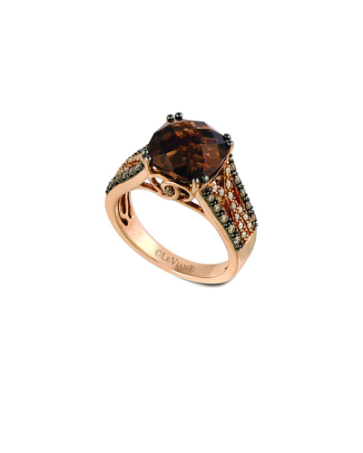 Le Vian Chocolate Quartz 14k Rose Gold 4.11 Ct. Tw. Diamond & Smoky Quartz Half-eternity Ring