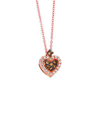 Le Vian Chocolate Hearts 14k Rose Gold 0.28 Ct. Tw. Diamond Pendant