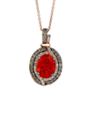 Le Vian Neon Tangerine Fire Opal 14k Rose Gold 1.39 Ct. Tw. Diamond & Fire Opal Pendant