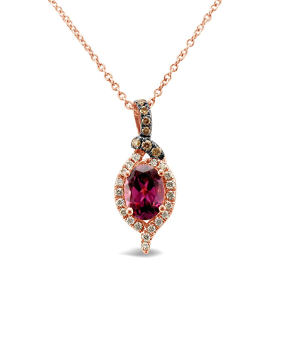 Le Vian Purple Garnet 14k Rose Gold 1.02 Ct. Tw. Diamond & Purple Garnet Pendant
