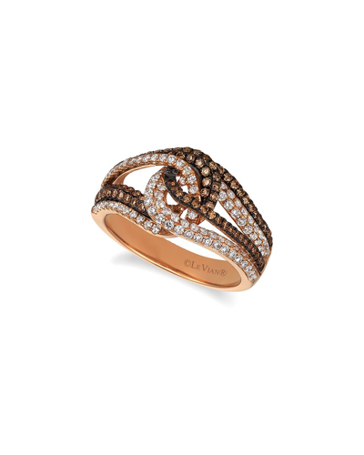 Le Vian Chocolate & Strawberry 14k Rose Gold 0.97 Ct. Tw. Diamond Half-eternity Ring