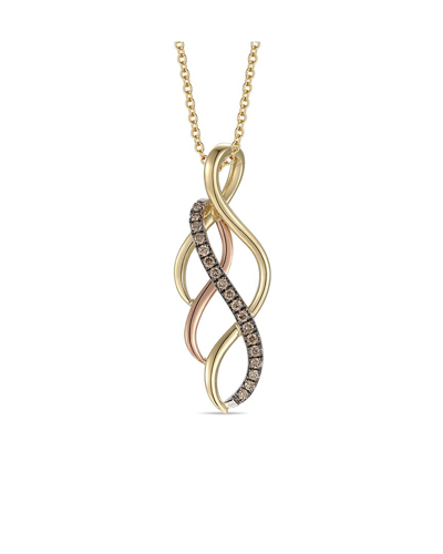 Le Vian Chocolate Gladiator Tri-tone 0.23 Ct. Tw. Diamond Pendant