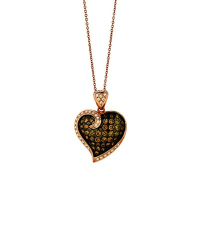 Le Vian Chocolate Hearts 14k Rose Gold 1.32 Ct. Tw. Diamond Pendant