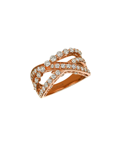 Le Vian Nude Palette 14k Rose Gold 1.36 Ct. Tw. Diamond Half-eternity Ring In Burgundy