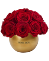 ROSE BOX NYC ROSE BOX NYC MINI HALF BALL WITH RED FLAME ROSES