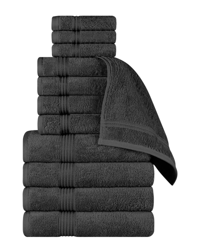 Superior Egyptian Cotton 12pc Highly Absorbent Solid Ultra Soft Towel Set