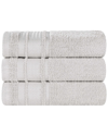 Superior Set Of 3 Zero Twist Cotton Dobby Border Plush Soft Absorbent Bath  Towels