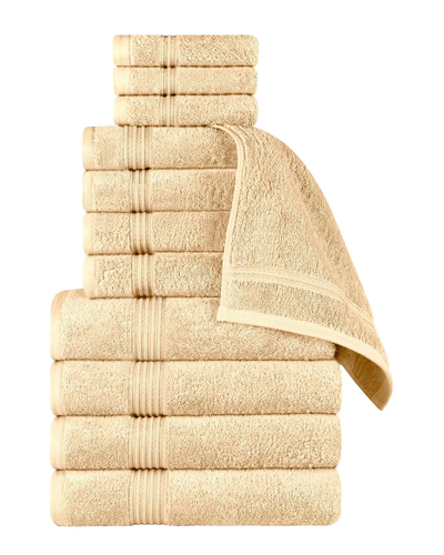 Superior Egyptian Cotton 12pc Highly Absorbent Solid Ultra Soft Towel Set
