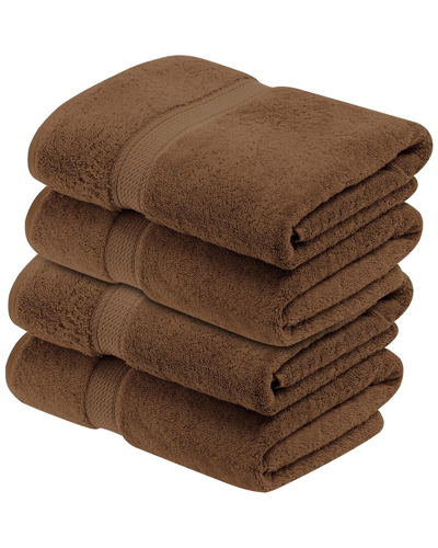 Superior Set Of 4 Egyptian Cotton Plush Heavyweight Absorbent Luxury Soft Bath  Towels